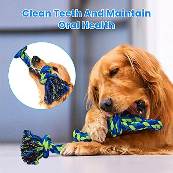 Heavy Duty Dog Rope Toys Indestructible Teeth Cleaning Tug of War Interactive - Picture 5 of 7